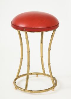 Jacques Adnet Rare Stitched Leather Stool by Jacques Adnet - 1004838