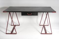 Jacques Adnet Rare Stitched leather Desk By Jacques Adnet - 891126