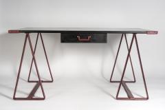 Jacques Adnet Rare Stitched leather Desk By Jacques Adnet - 891127