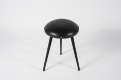 Jacques Adnet Rare pair of Stitched Leather stools by Jacques Adnet - 1182884