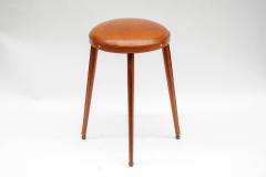 Jacques Adnet Rare pair of Stitched leather stools BY Jacques Adnet - 853125