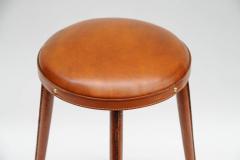Jacques Adnet Rare pair of Stitched leather stools BY Jacques Adnet - 853128