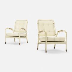 Jacques Adnet Rare pair of armchairs - 2845266
