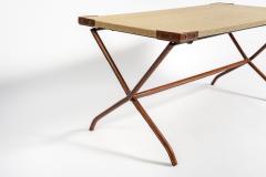 Jacques Adnet Rare stitched Leather cocktail Table By Jacques Adnet - 928700