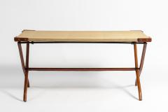 Jacques Adnet Rare stitched Leather cocktail Table By Jacques Adnet - 928701