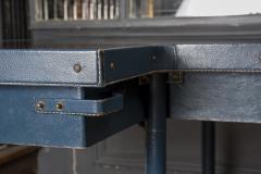 Jacques Adnet RareStitched blue Leather Adnet Desk - 1231820