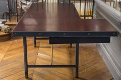 Jacques Adnet RareStitched blue Leather Adnet Desk - 1231824