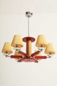 Jacques Adnet Red Leather Ceiling Light by Jacques Adnet 1900 1984  - 2810253