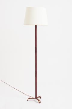 Jacques Adnet Red Leather Floor Lamp by Jacques Adnet - 3481190