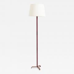 Jacques Adnet Red Leather Floor Lamp by Jacques Adnet - 3482096