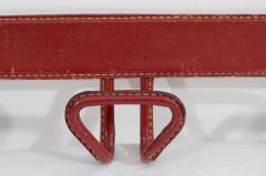 Jacques Adnet Red leather coatrack by Jacques Adnet circa 1950s  - 854203