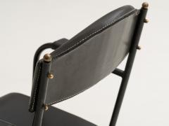 Jacques Adnet S 32 Stitched Black Leather Armchair by Jacques Adnet - 260042