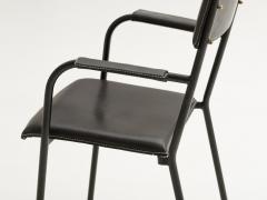 Jacques Adnet S 32 Stitched Black Leather Armchair by Jacques Adnet - 260044