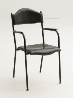 Jacques Adnet S 32 Stitched Black Leather Armchair by Jacques Adnet - 260046