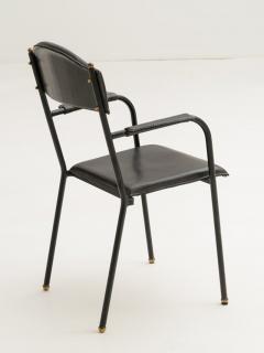 Jacques Adnet S 32 Stitched Black Leather Armchair by Jacques Adnet - 260047