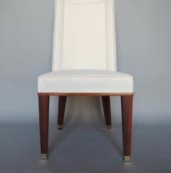 Jacques Adnet Set of 11 Fine French 1950s Mahogany Dining Chairs by Jacques Adnet - 4212324
