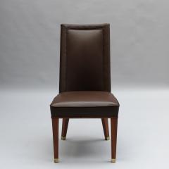 Jacques Adnet Set of 12 Fine French 1950s Mahogany Dining Chairs by Jacques Adnet - 4602031