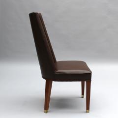 Jacques Adnet Set of 12 Fine French 1950s Mahogany Dining Chairs by Jacques Adnet - 4602032