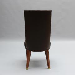 Jacques Adnet Set of 12 Fine French 1950s Mahogany Dining Chairs by Jacques Adnet - 4602035