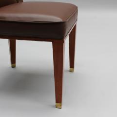 Jacques Adnet Set of 12 Fine French 1950s Mahogany Dining Chairs by Jacques Adnet - 4602037