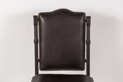Jacques Adnet Set of 4 chairs in stitched leather By Jacques Adnet - 2429074