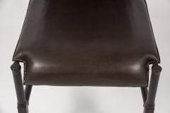 Jacques Adnet Set of 4 chairs in stitched leather By Jacques Adnet - 2429076