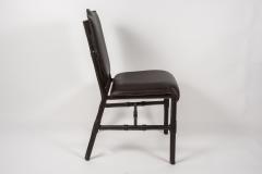 Jacques Adnet Set of 4 chairs in stitched leather By Jacques Adnet - 2429077