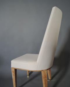 Jacques Adnet Set of 8 Fine French 1950s Bleached Mahogany Dining Chairs by Jacques Adnet - 4470783