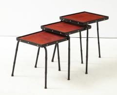 Jacques Adnet Set of Nesting Tables on Three Legs by Jacques Adnet - 2321120