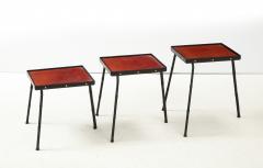 Jacques Adnet Set of Nesting Tables on Three Legs by Jacques Adnet - 2321123