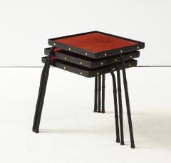 Jacques Adnet Set of Nesting Tables on Three Legs by Jacques Adnet - 2321126