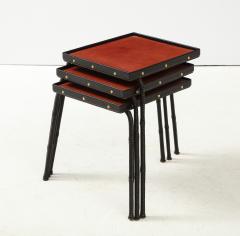 Jacques Adnet Set of Nesting Tables on Three Legs by Jacques Adnet - 2321127