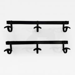 Jacques Adnet Set of Two Black Leather Coat Racks by Jacques Adnet - 2420478