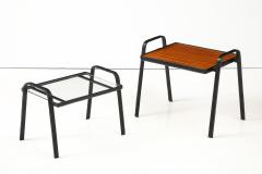 Jacques Adnet Set of two stitched leather nesting tables by Jacques Adnet - 3717101