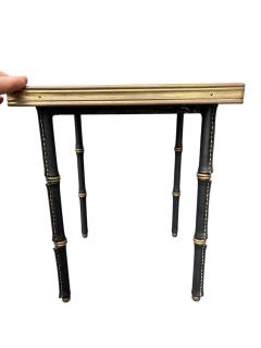 Jacques Adnet Set of two stitched leather nesting tables by Jacques Adnet - 4551415