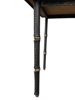 Jacques Adnet Set of two stitched leather nesting tables by Jacques Adnet - 4551417