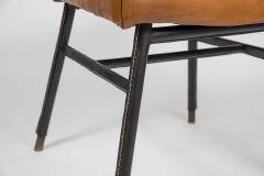 Jacques Adnet Stitched Leather Chairs By Jacques Adnet - 1231615