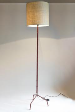 Jacques Adnet Stitched Leather Floor Lamp By Jacques Adnet - 1231612