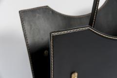 Jacques Adnet Stitched Leather Magasine Rack by Jacques Adnet - 928830