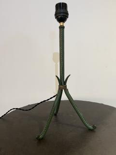 Jacques Adnet Stitched Leather Tripod Table Lamp - 2497539