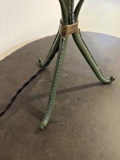 Jacques Adnet Stitched Leather Tripod Table Lamp - 2497541