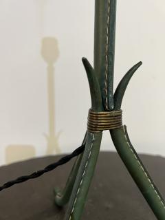 Jacques Adnet Stitched Leather Tripod Table Lamp - 2497543