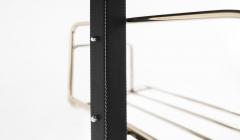Jacques Adnet Stitched Leather and Brass Gueridon - 4346574