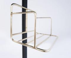 Jacques Adnet Stitched Leather and Brass Gueridon - 4346577