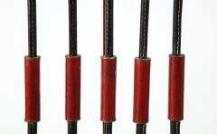 Jacques Adnet Stitched Leather fire tools set by Jacques Adnet - 1196698