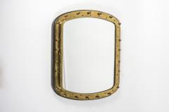 Jacques Adnet Stunning stitched leather mirror by Jacques Adnet - 2900576