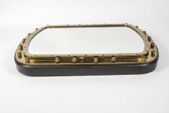 Jacques Adnet Stunning stitched leather mirror by Jacques Adnet - 2900581