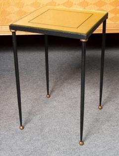 Jacques Adnet T 31 Set of Three Adnet Style Metal and Gilt Eglomise Nesting Tables - 291148
