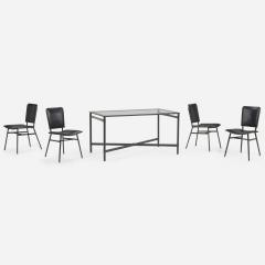 Jacques Adnet Table and five chairs - 3652509