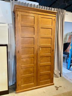 Jacques Adnet Tall Vintage French Oak Cabinet Manner of Jacques Adnet - 4619775